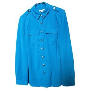 Burberry Brit Kingfisher Military Blouse sz S